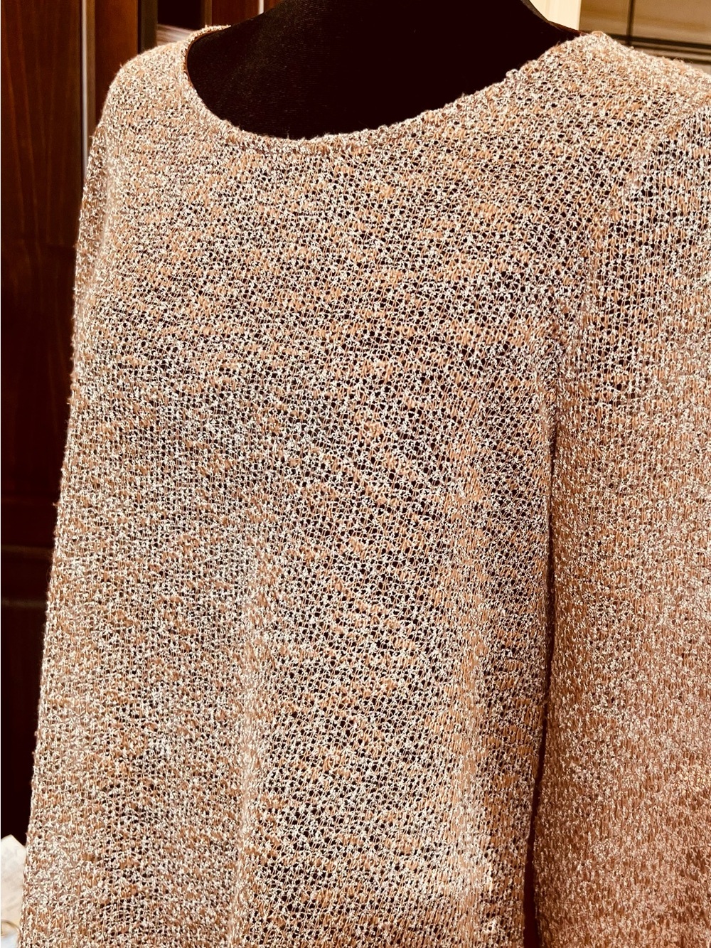 GBG Los Angeles Metallic Beige Crewneck Sweater